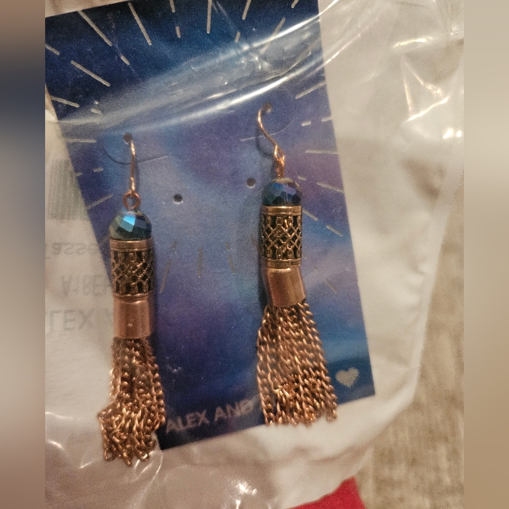 Alex and Ani Holiday Tassel Earrings